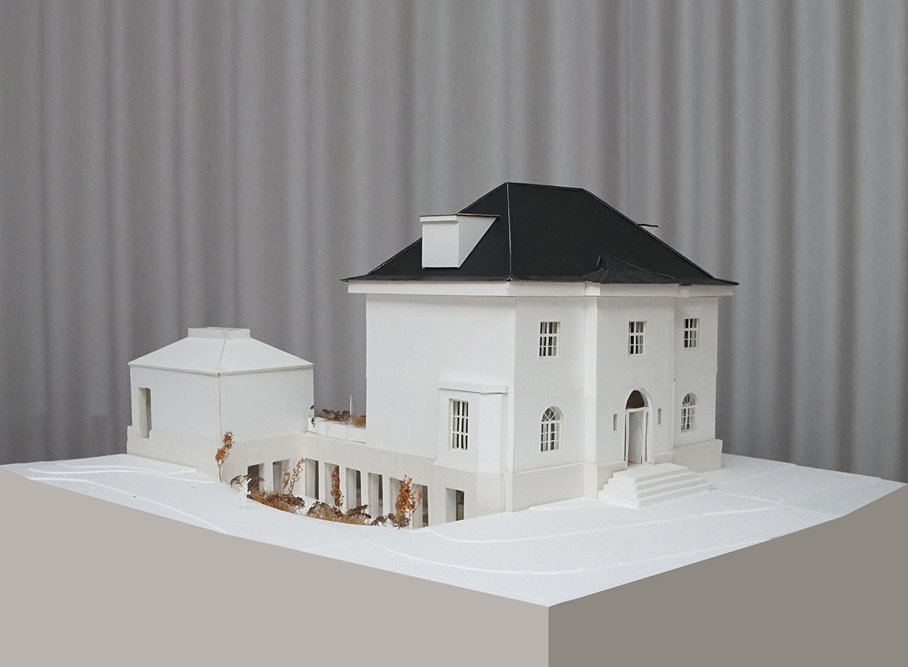 Modellbild Gartenhof und Neubau